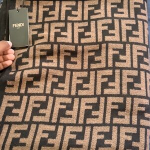 Fendi Brown and Black FF Logo Knit Cardigan Rep